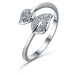 OLIVIE Nastavitelný stříbrný prsten LÍSTKY 5351