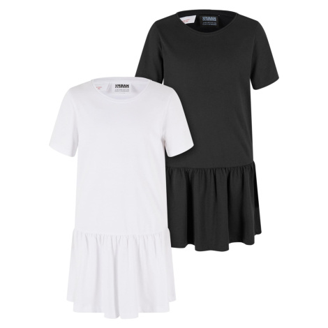 Dívčí šaty Valance Tee Dress - 2 Pack bílé+černé Urban Classics