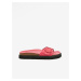 Růžové dámské kožené pantofle na platformě OJJU