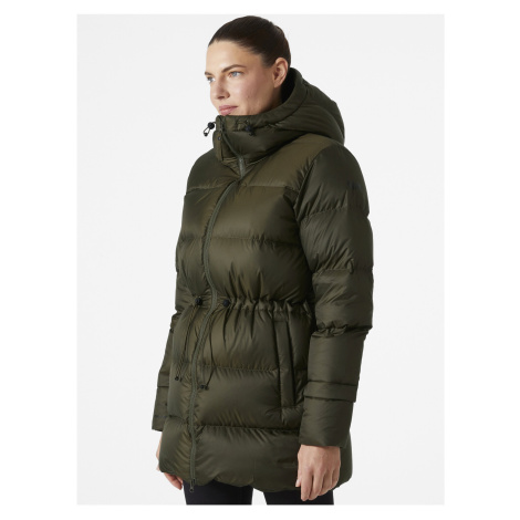 Khaki dámská zimní prošívaná péřová bunda HELLY HANSEN W ESSENCE DOWN PARKA