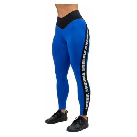 Nebbia High Waisted Side Stripe Leggings Iconic Blue Fitness kalhoty