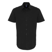 Premier Workwear Pánská bavlněná košile s krátkým rukávem PR246 Black