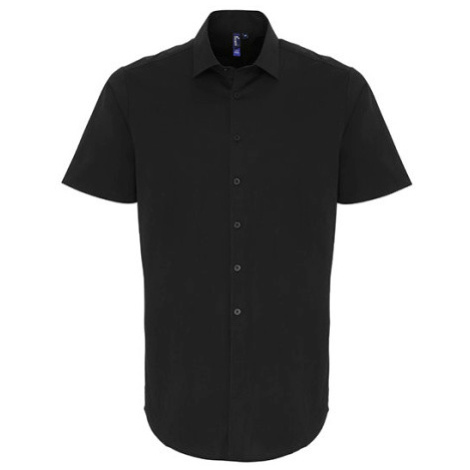 Premier Workwear Pánská bavlněná košile s krátkým rukávem PR246 Black