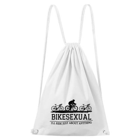 DOBRÝ TRIKO Bavlněný batoh s potiskem Bikesexual Barva: Bílá