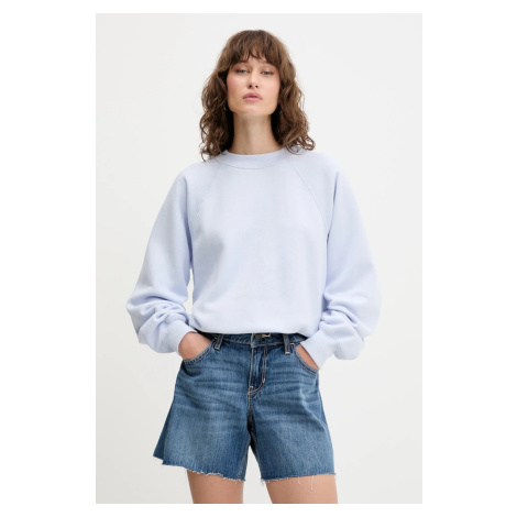 Mikina Abercrombie & Fitch dámská, modrá barva, hladká, KI152-5352-240