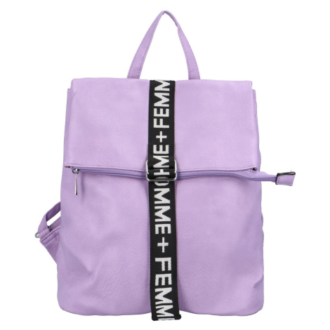 Trendový dámský koženkový batoh Pelias, pastelově fialová Sara Moda