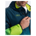 Men's sports jacket with reflectors - turquoise and lime green V1 OM-JANP-0105