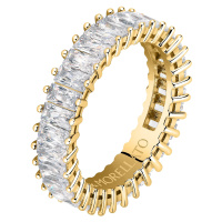 Morellato Třpytivý pozlacený prsten s čirými zirkony Baguette SAVP090