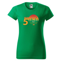 DOBRÝ TRIKO Dámské tričko s potiskem 50 let myslivost Barva: Středně zelená