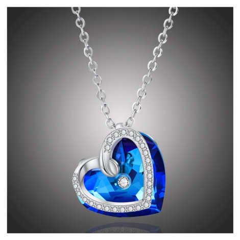 Éternelle Náhrdelník Swarovski Elements Ely - srdce NH1134 Modrá 40 cm + 5 cm (prodloužení)