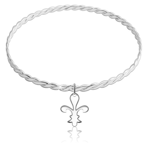 Navlékací kruhový náramek ze stříbra 925 - symbol Fleur de Lis Šperky eshop