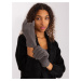 Tmavě šedé elegantní zimní rukavice