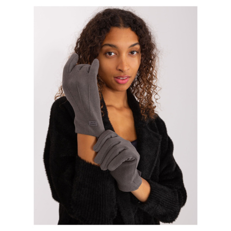 Tmavě šedé elegantní zimní rukavice Fashionhunters