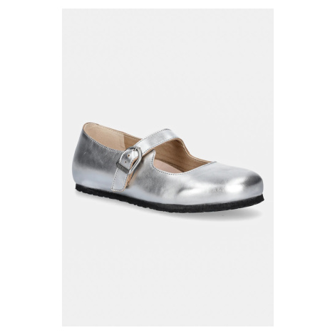 Kožené baleríny Birkenstock Santa Clarita stříbrná barva, 1030679