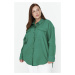 Trendyol Curve Green Woven Pocket Poplin Shirt