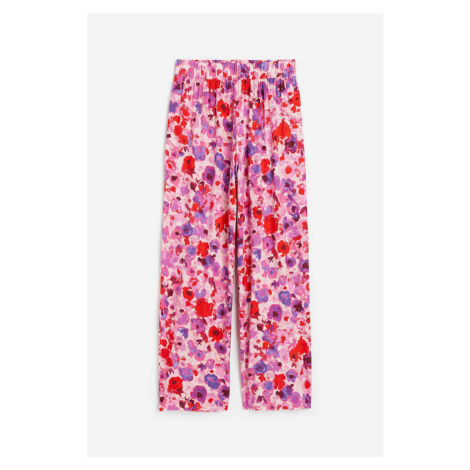 H & M - Natahovací žerzejové kalhoty - růžová H&M