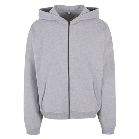 Build Your Brand Pánská oversize mikina na zip BY254 Heather Grey