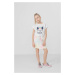 Dětská bavlněná sukně 4F bílá barva, mini, áčková