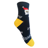 Dětské vánoční ponožky Aura.Via - SG9102, tmavě modrá Barva: Modrá tmavě