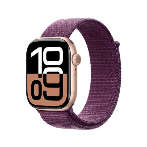 Apple Watch Series 10 46mm Růžově zlatý hliník se švestkovým provlékacím řemínkem