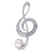 JwL Luxury Pearls Třpytivá perlová brož Houslový klíč JL0793