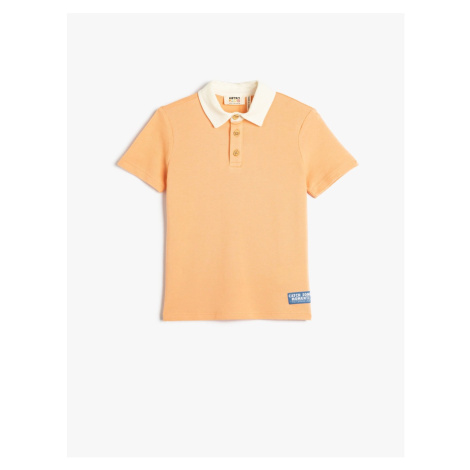 Koton Polo T-Shirt with Short Sleeves and Button Detail Cotton