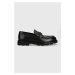 Kožené mokasíny Karl Lagerfeld MOKASSINO LUG pánské, černá barva, KL11575