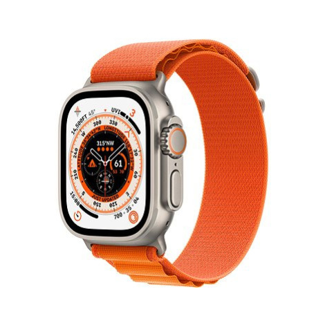 Apple Watch Ultra 49mm titanové pouzdro s oranžovým alpským tahem - Medium
