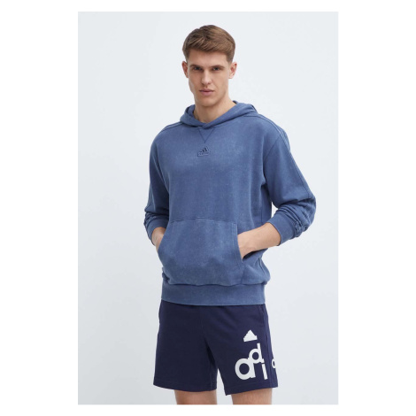 Bavlněná mikina adidas pánská, s kapucí, hladká