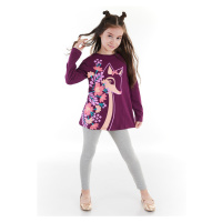 Denokids Ceylan Purple Girls Kids Tunic Leggings Suit