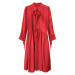 Červené dámské šaty s volánkovým stojáčkem (208ART)