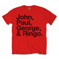 The Beatles tričko, John Paul George & Ringo Red, pánské