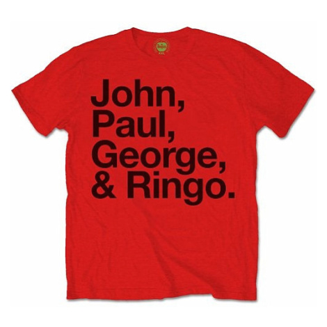 The Beatles tričko, John Paul George &amp; Ringo Red, pánské RockOff