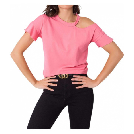 Růžové dámské tričko s průstřihem