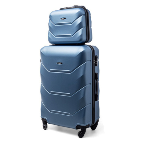 Rogal Tmavě tyrkysová sada 2 luxusních plastových kufrů "Luxury" - M (35l), L (65l)