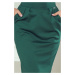 SARA - Dámské midi šaty v lahvově zelené barvě se zvýšeným pasem 144-8