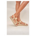 Sandály Manebi Hiking Sandals dámské, béžová barva, V 2.7 JH