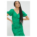 Bavlněné šaty JDY zelená barva, mini