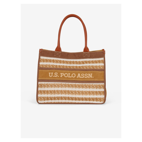 Světle hnědý dámský vzorovaný shopper U.S. Polo Assn. El Dorado