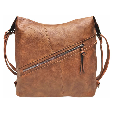Velký středně hnědý kabelko-batoh z eko kůže Nessie Tapple
