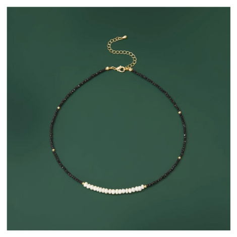 Éternelle Choker náhrdelník Estrella, sladkovodní perla, spinel NH1232-C0116 Černá 35 cm + 5 cm 