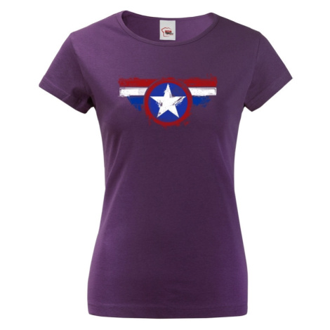 Dámske tričko pro milovníky Marvelovek -  Kapitán Amerika BezvaTriko