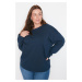 Trendyol Curve Navy Blue Knitted T-Shirts