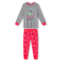 Dívčí pyžamo KUGO MP1764, šedá / sytě růžové kalhoty Barva: Šedá