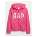 Dětská mikina GAP Logo zip hoodie Růžová