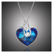 Éternelle Exkluzivní náhrdelník Swarovski Elements Courtney Blue - srdce NH1114-P0996A Modrá 40 