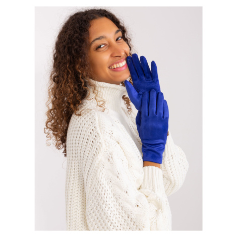 Kobaltově modré elegantní zimní rukavice Fashionhunters