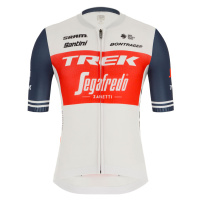 SANTINI Cyklistický dres s krátkým rukávem - TREK SEGAFREDO - bílá/modrá/červená