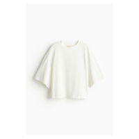 H & M - Oversized bavlněné tričko - bílá