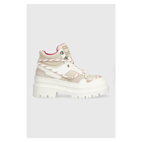 Sneakers boty Tommy Jeans TJW HYBRID BOOT bílá barva, EN0EN02338 Tommy Hilfiger